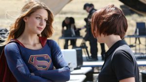 "Stronger Together" -- When Kara's attempts to help National City don't go according to plan, she must put aside the doubts that she -- and the city's media -- has about her abilities in order to capture an escapee from the Kryptonian prison, Fort Rozz, when SUPERGIRL moves to its regular time period, Monday, Nov. 2 (8:00-9:00 PM, ET/PT) on the CBS Television Network. Pictured left to right: Melissa Benoist and Chyler Leigh Photo: Cliff Lipson/CBS ÃÂ©2015 CBS Broadcasting, Inc. All Rights Reserved